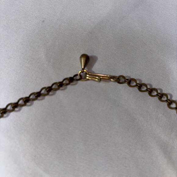 VINTAGE DESIGNER SIGNED CLAUDETTE THERMOSET NECKLACE ART DECO 16 in - Picture 3 of 4